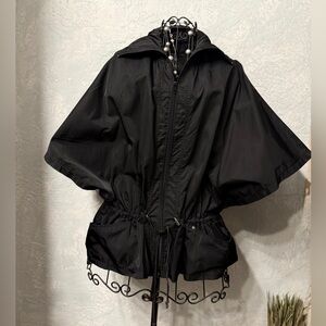 Saks Fifth Avenue BLUE. Vintage Black Poncho Style Rain Jacket